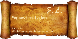 Poppovits Lajos névjegykártya